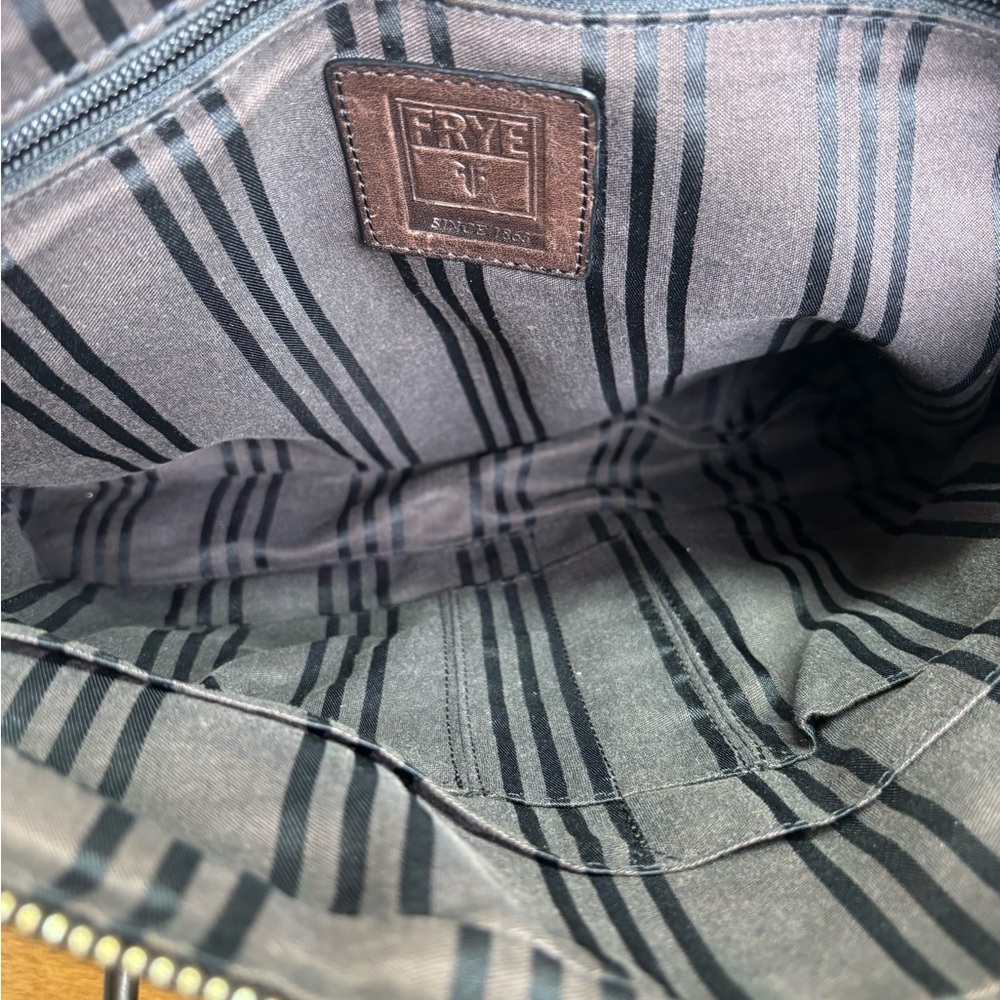 Frye Logan Zip Work Bag in Dark Brown Leather - Picture 7 of 14